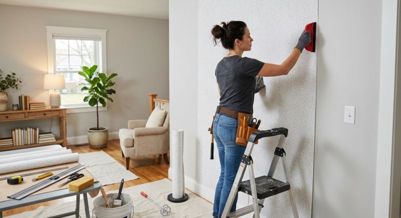 Hallway Wallpaper Installation in Kansas City, KS